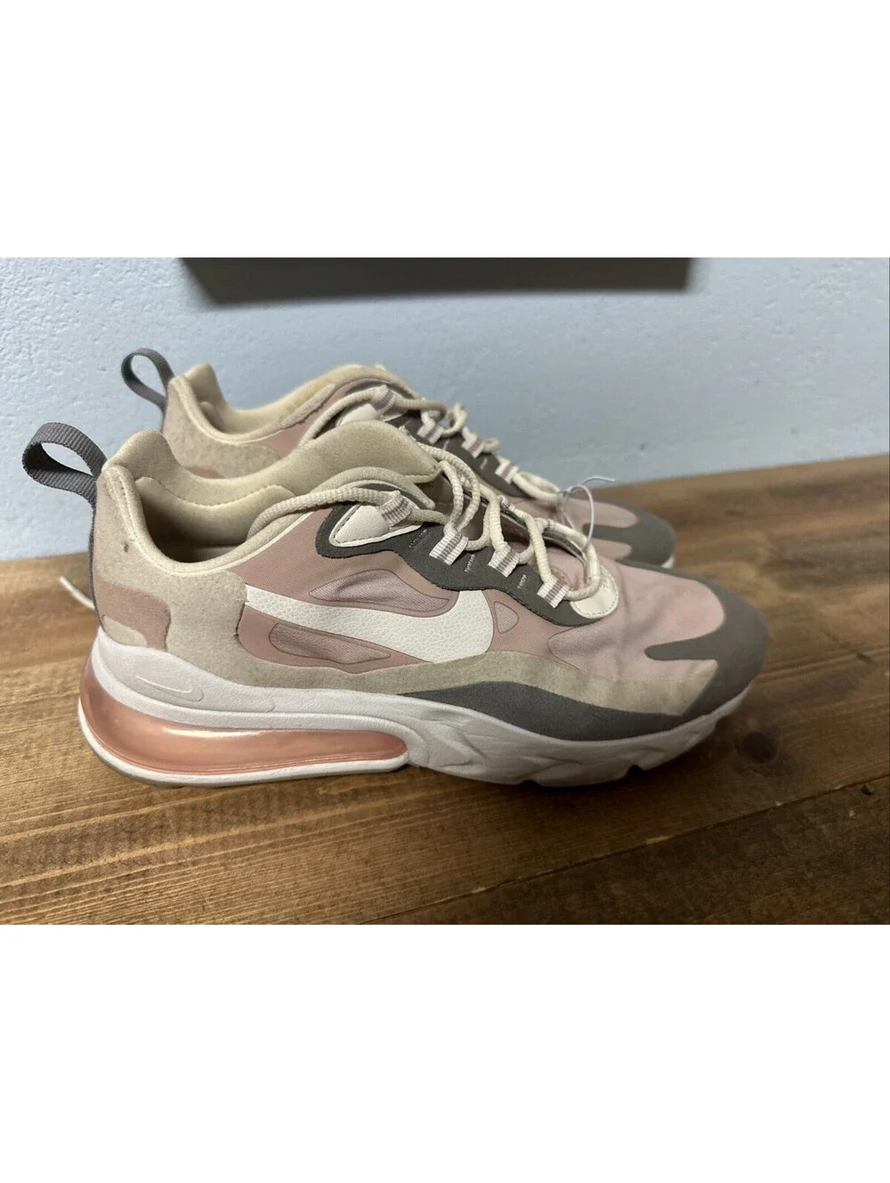 Nike Air Max 270 React Plum Chalk White Pink Womens 8 Running Shoes CI3899-500